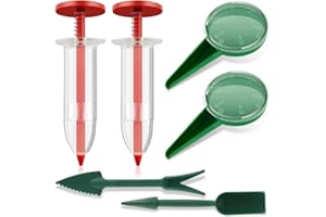 SHYKEY 6Pcs Mini Sowing Seed Dispenser,Seed Planter Tool, Handheld Seed Planter, Seed Sower Tool,Mini Hand Seed Spreader,Garden Seed Planter,Small Seed Spreader with Seedlings Dibber Widger for Spreaders