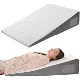 Vekkia 34" Extra-Long Wedge Pillow,7.5" Bed Wedge Pillow for Sleeping,White