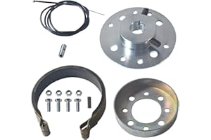 COEFEPIY 4" Drum Brake Band Pin Brake 65" Cable Steel Sprocket Hub Adapter 3/4" Bore 3/16" Keyway for Mini Bike 212cc 196cc 6.5hp Dune Buggies Drift Trike Heavy Duty Go Kart Cart with Hardware Kit