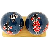 Top Chi Hummingbird Baoding Balls with Bamboo Stand (Medium 1.6 Inch)