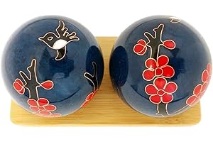 Top Chi Hummingbird Baoding Balls with Bamboo Stand (Medium 1.6 Inch)