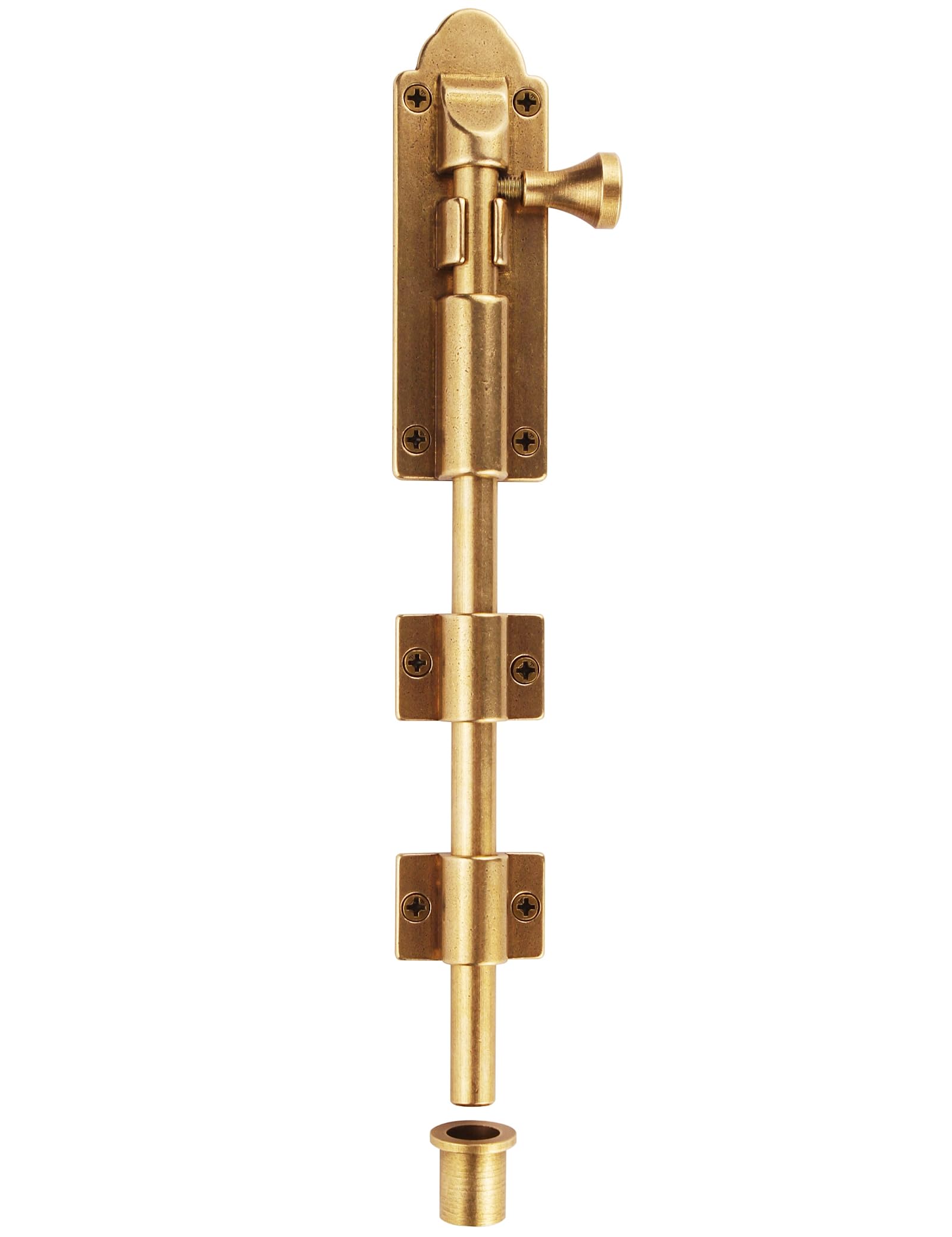 Photo 1 of Runningfish Heavy Duty Cane Bolts Latch Garage Bolts10", Extra Lengthen Solid Bronze Sliding Bolt- Barrel Bolt Door Latch Oil Rubbed Bronze Large Sliding Bolt Door Locks,Drop Pin Bolts Cane Gate