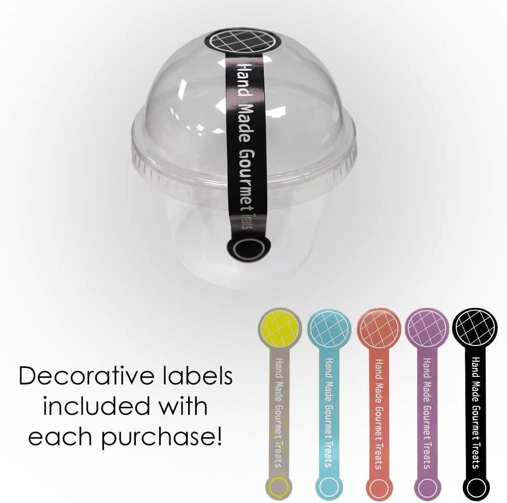 Clear Plastic Pudding Ice Cream Cups Pods BPA-Free Containers Topper Enabled Lid (100/Pack)