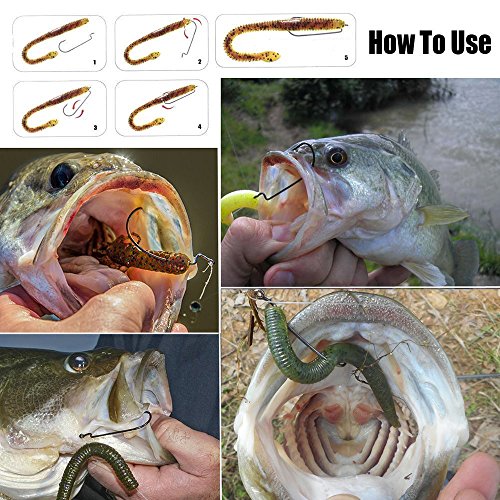 VIPMOON Fishing Hooks High Carbon Steel Worm Senko Bait Jig Fish Hooks with Plastic Box