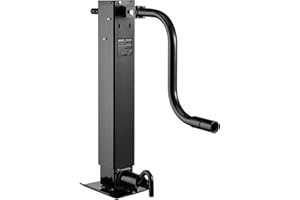 VEVOR Heavy-Duty Trailer Jack, 12,000 lbs Load Capacity, Sidewind Square Direct Weld-on Trailer Jack with Handle Crank, Adjus