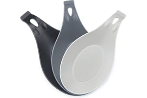 TROUSKAIG Spoon Rest for Stove Top, 3 Pack Large Silicone Spoon Holder for Kitchen Counter,Coffee Spoon Rest,Heat Resistant Cooking Spoon Holder Perfect Kitchen Gadgets for Kitchen Utensils Ladles