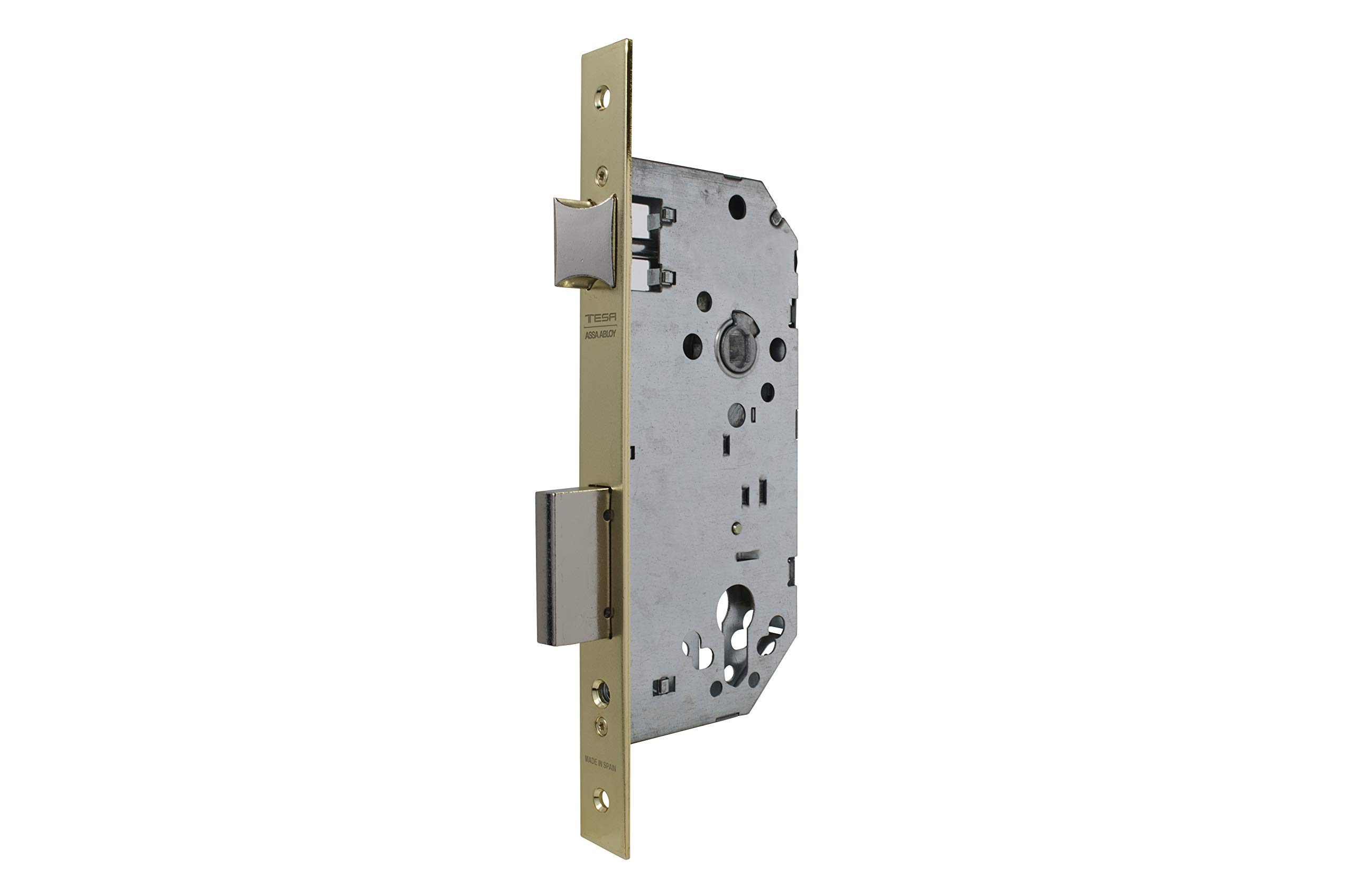 Tesa Assa Abloy 40305rhn Lock Galvanised for Wooden Doors, Input 50 mm, Front Round, Without Cylinder Included Nickel-Plated Steel