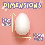 TRIXES Pack of 12 Foam Craft Polystyrene Eggs 8cm White Decor DIY view 5