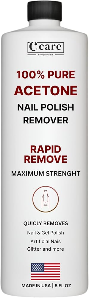100% Pure Acetone Nail Polish Remover | Professional Quality | Easy To Use | Rapidly Removes Natural, Gel, Acrylic, shellac,