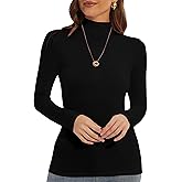 Zephyrine Womens Long Sleeve Mock Turtleneck Lightweight Shirts Slim Fitted Base Layer Undershirt