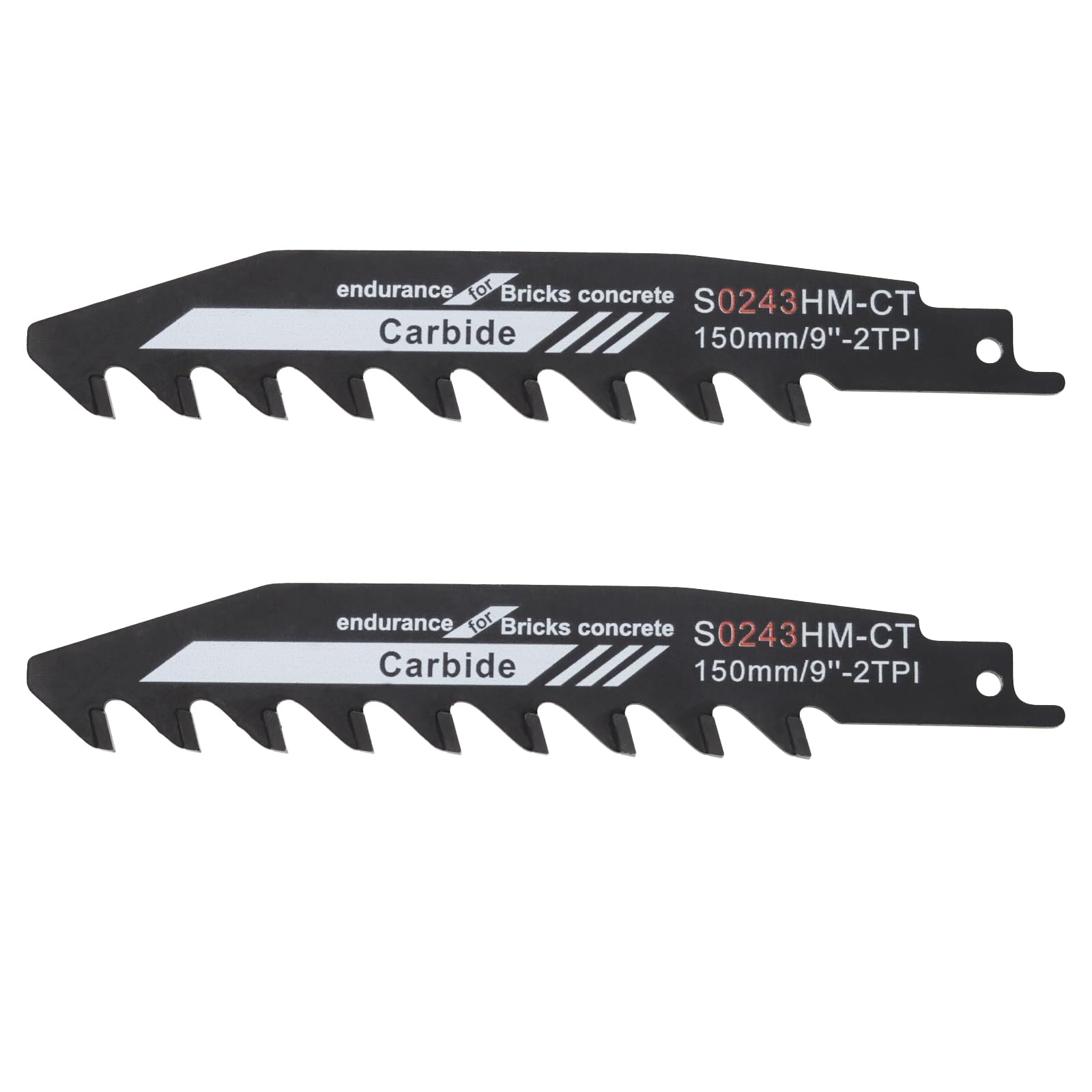 LT Easiyl 2pcs Reciprocating Saw Blades S0243HM-CT Cutting Saw Blade for Porous Concrete Cutting Saw Blade Set Cutting Wood Cement Brick 152mm 2TPI