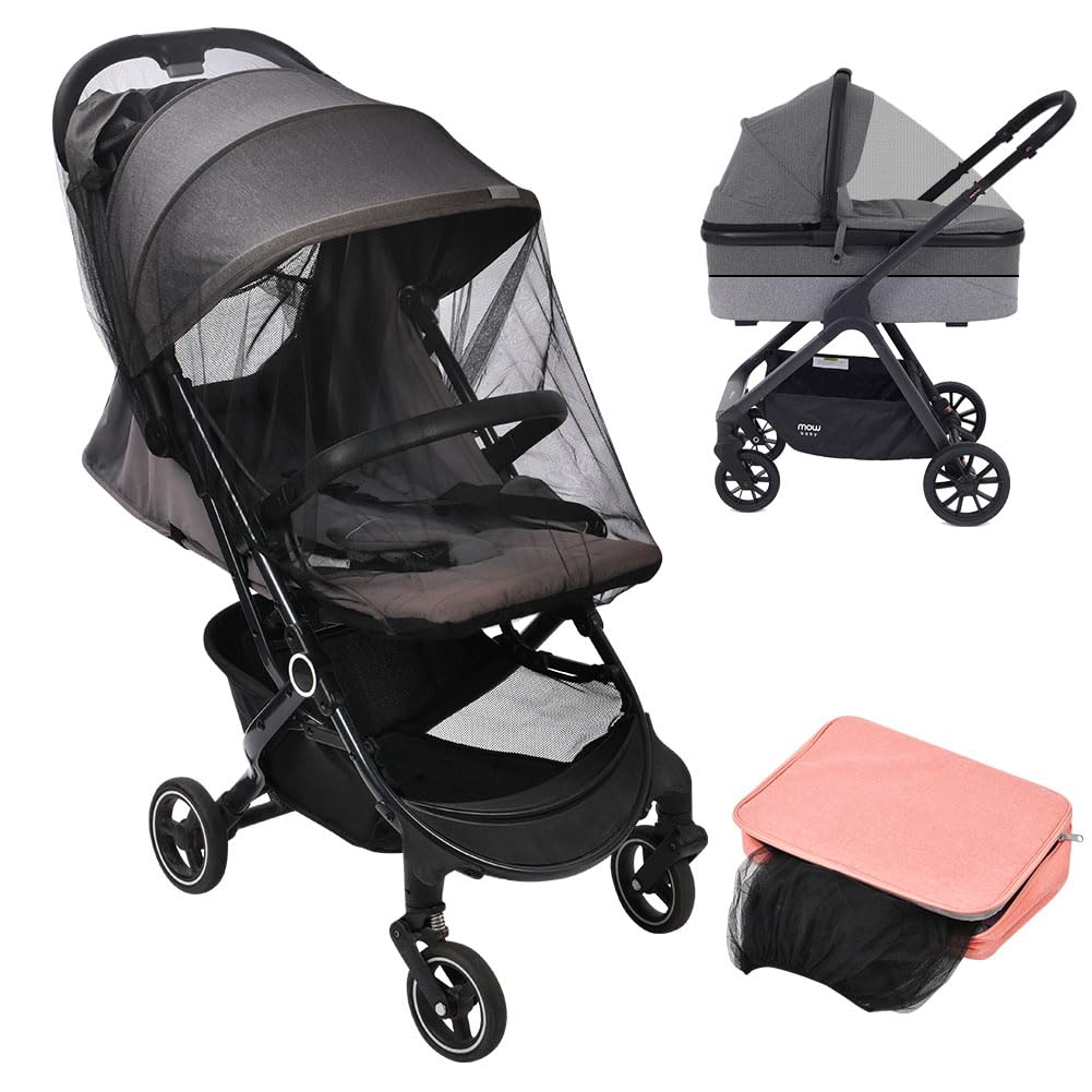 Vicloon Universal Baby Mosquito Net for Cot, 3 PCS Portable Pram Fly Insect Bug Net, Machine Washable Mesh Insect Protection Cover for Pushchair, Pram, Buggy and Carrycot (Black)