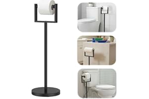 Toilet Paper Holder Stand, Bathroom Toilet Paper Stand with Stable Weighted Base, Stainless Steel No Tipping Free Standing To