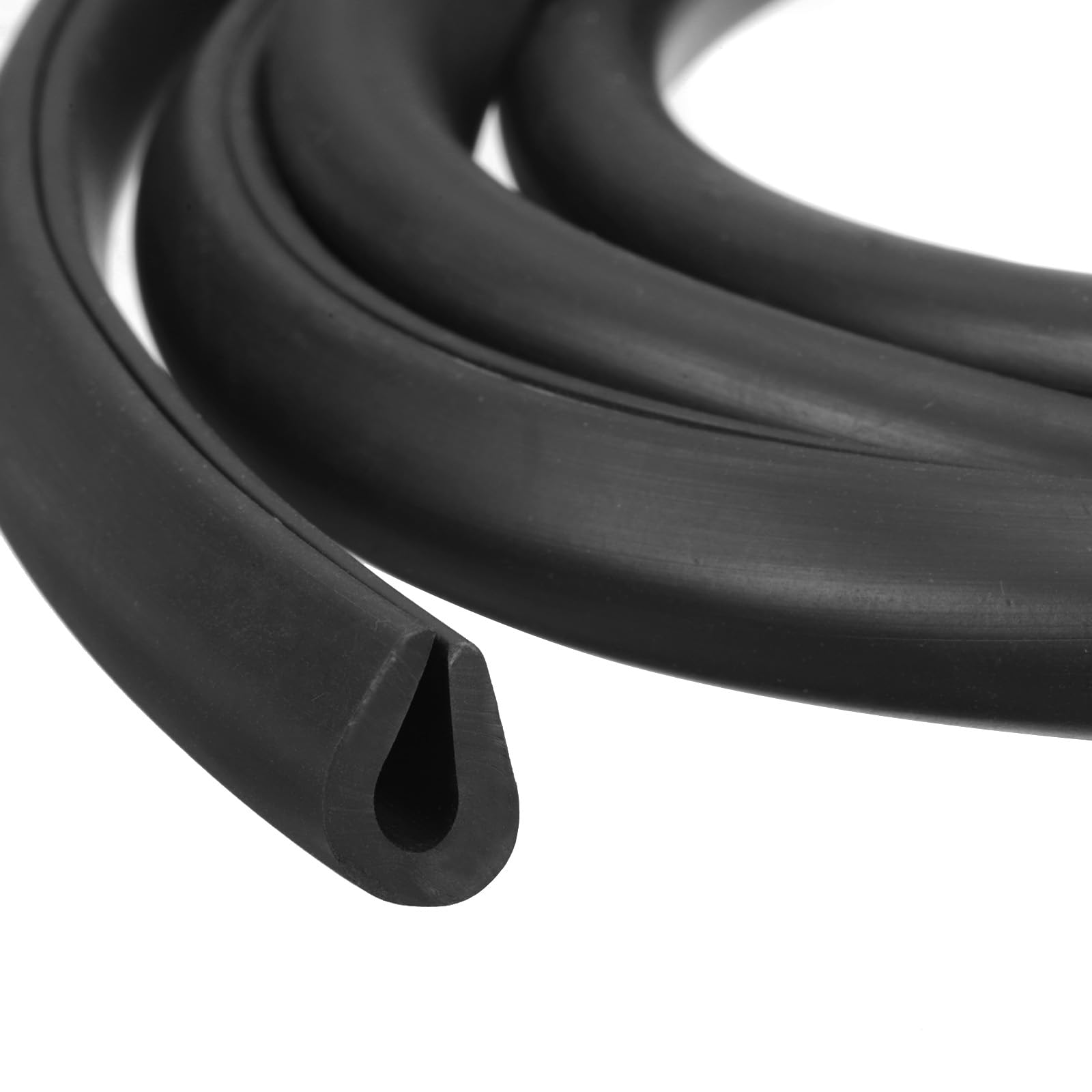 Photo 1 of uxcell U Channel Edge Trim, 13.1ft Length Rubber Guard Seal Strip Edge Protector Round Type Fit for 5mm Edge, (23/64" W x 7/16" H) Black