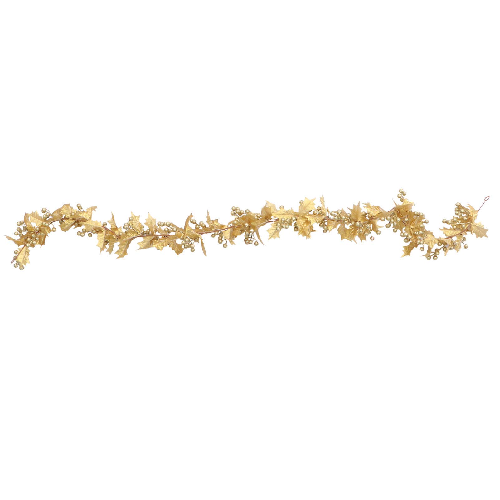 Amosfun Christmas Garland Artificial Holly Berry Garland Mantel Swag Front Door Wreath for Christmas Home Party Fireplaces Wall Decoration Gold