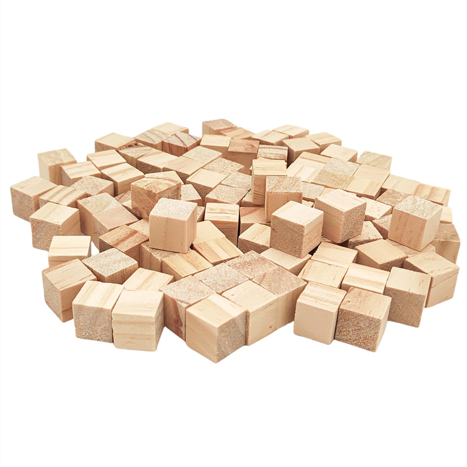 Wooden Cubes 1.5cm/100pcs, Unfinished Square Wood Blocks Natural Wooden Blocks for Crafts, Carving and DIY Projects