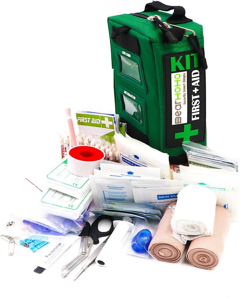 BearHoHo Handy First Aid Kit Bag Emergency Survival Medical Kit For Home Workplace Outdoor Caravan Camping Hiking Travel backpack With CPR Kit 165-Piece
