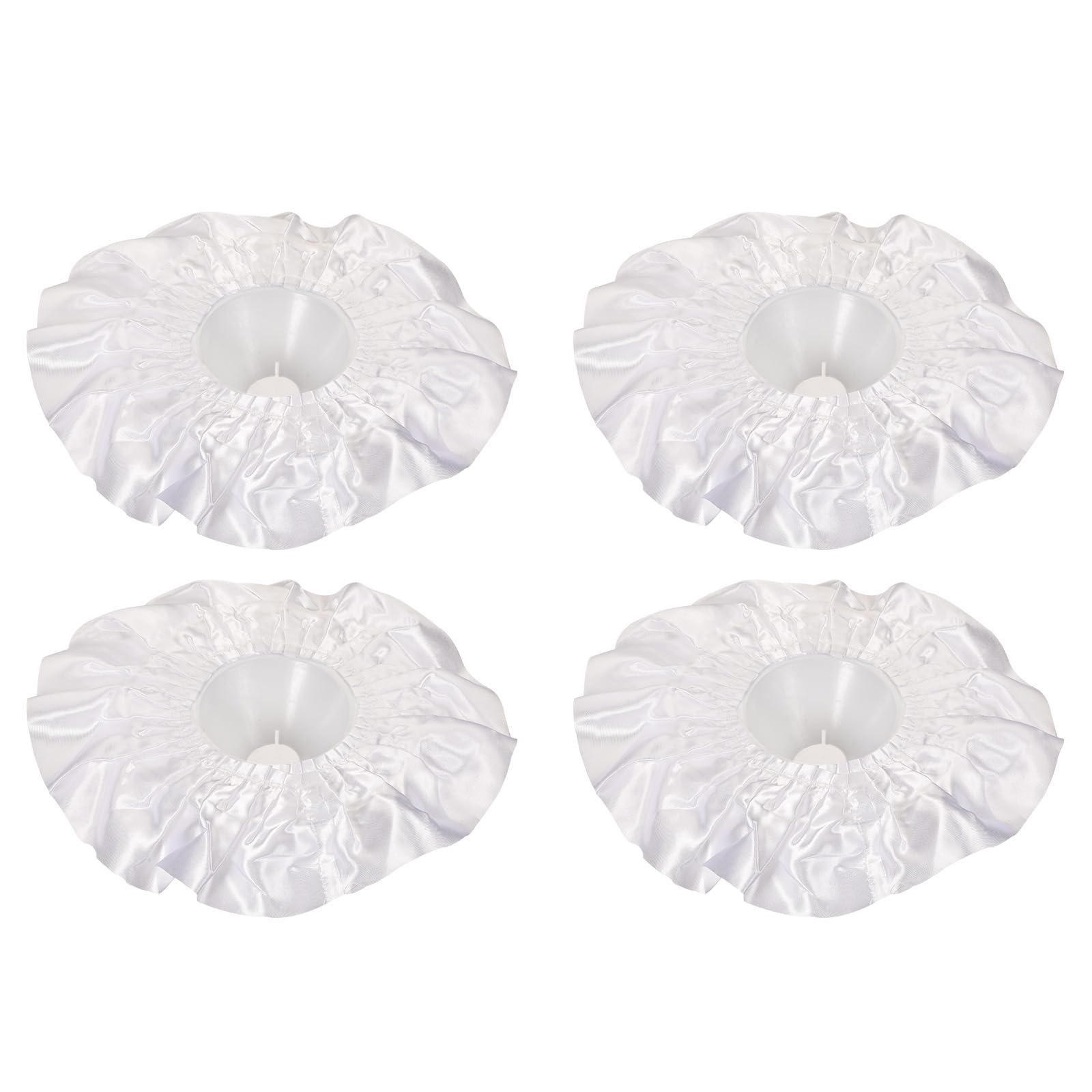 M METERXITY 4 Pack Satin Bouquet Collar - Bridal Bouquet Satin Decorations, Apply to Wedding/Flower Shop (White)