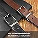 Men's Genuine Leather Dress Belt Reversible with Single Prong Rotated Buckle Gift Box