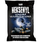 Licorice in Bag - Pingvin Tom Heksehyl Zout (Zoute Salmiak Staafjes/Salty Sticks Filled with Salmiak),10.6 oz
