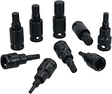 AB Tools 3/8in Drive Impact Shallow Hex Torx Star Spline Bits 31pc Set Metric view 2