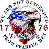 We The People 1776 American Bald Eagle Flag Patriotic Vinyl Car Decals | Removable 7 inch Patriotic Vinyl Decal, UV Resistant, Waterproof, Weatherproof for Auto Car Truck SUV Trailer Window