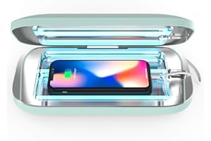 PhoneSoap Pro UV Smart Phone Sanitizer & Universal Cell Phone Charger Box | Patented & Clinically Proven 360-Degree UV-C Disinfection | Disinfects and Charges All Phones (Mint)