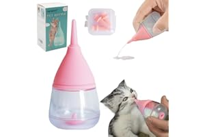 LOGFAADCOI Kitten Bottles for Nursing,Puppy Bottles for Nursing Puppy Milk, Anti-Choking Puppy Feeder Design,with 3pcs Replaceable and Reusable Silicone Nipples for Feeding Newborn Pets (Pink, 40ml+3pcs)