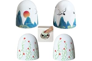 Beaspecal 4Pcs Toilet Bolt Cap with Cranes Mountain Pattern, Crane Good Fortune symbol Toilet Bowl Bolts Covers for Bathroom Decoration 4Pcs Toilet Parts-8Pcs/Pack