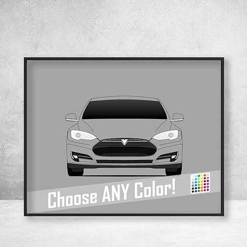 Amazoncom Tesla Model S Pre Facelift Tesla Motors Poster