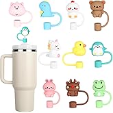 10 PCS Straw Cover for Stanley Cup, Stanley Straw Cover, Various Animal Silicone Reusable Caps for 30&40 Oz Tumblers