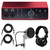 Focusrite Scarlett 16i16 4th Gen USB Audio Interface with Software Suite, Bundle With Turnstile Audio Headphones, Pop Filter, 2x XLR M to F Cable 10'