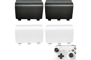 Mingxiong 4 Pcs Battery Cover Replacement for Xbox One/One S/One X Controller[NOT for Xbox Series X/S],Battery Back Shell Covers Door Repair Part Compatible with Xbox One Controller(Black&White)