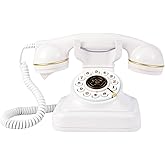 Audio Guest Book Wedding Phone, Audio Guestbook Phone Record Customized Audio Messages Guest Book Alternatives Classic Retro Phone for Parties Birthdays Rentals Confessions Special Occasions (White)
