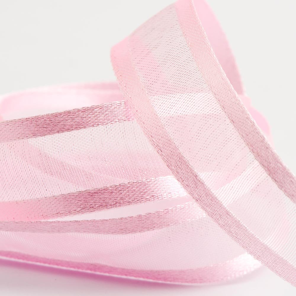 Italian Options - Satin Edge Organza Ribbon - 25mm x 25M - Pale Pink