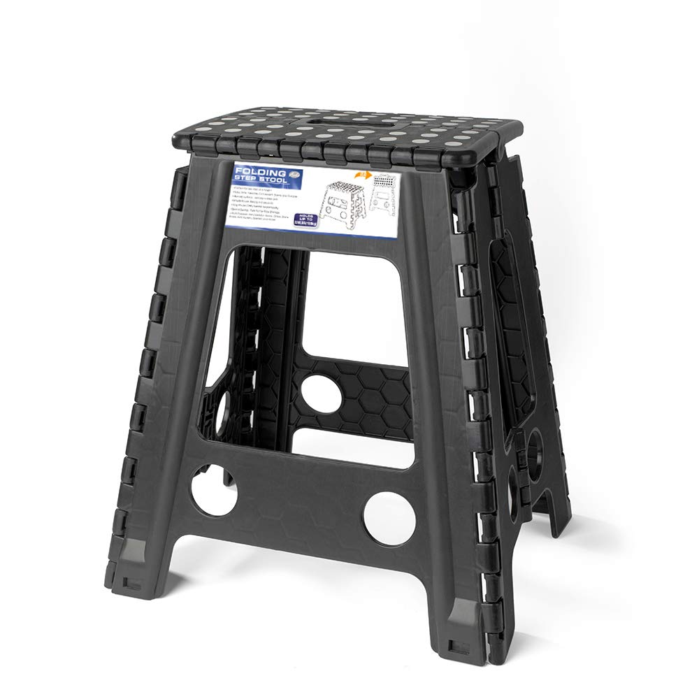 Acko Black 18 Inches Non Slip Folding Step Stool for Kids and Adults with Handle