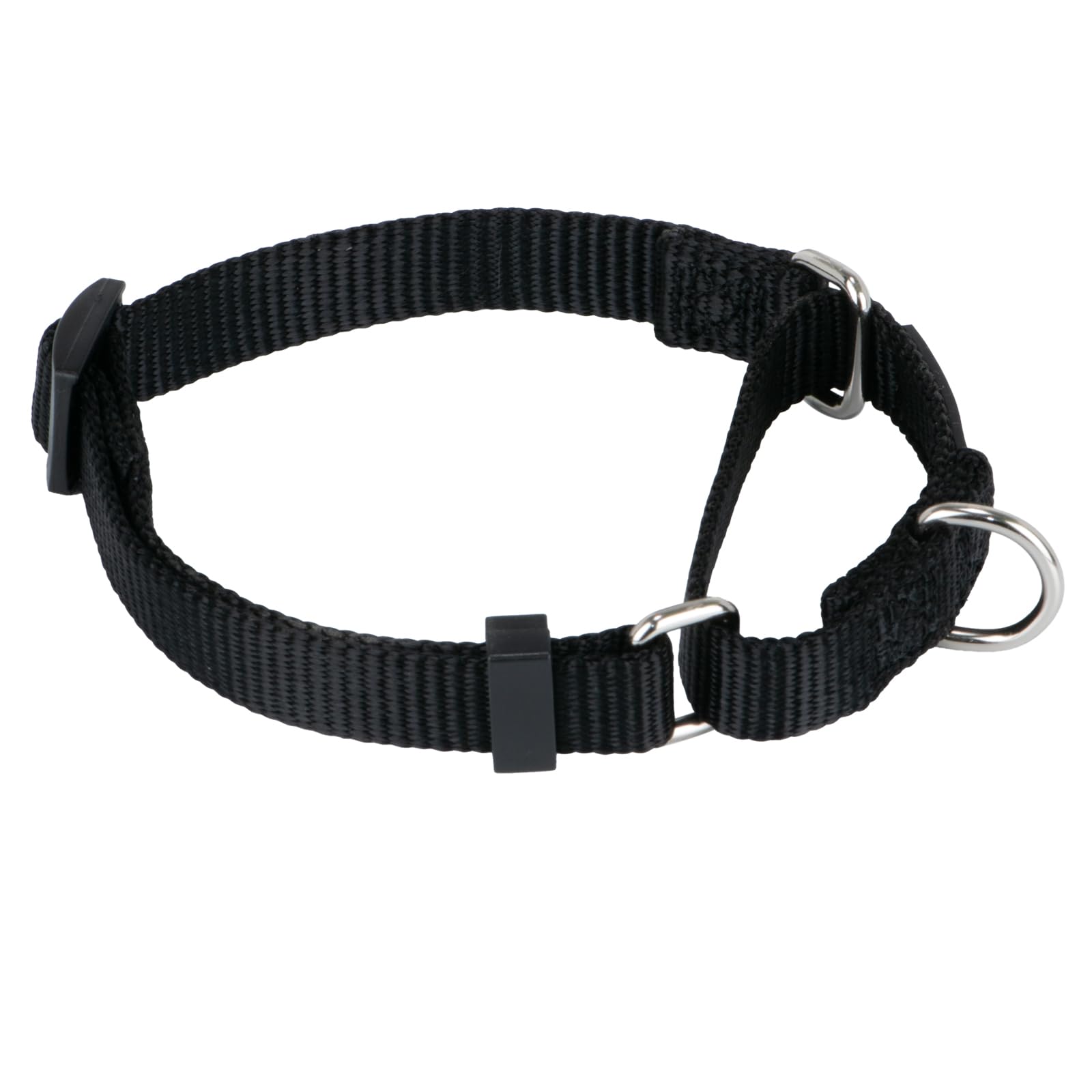 Hyhug Heavy Duty Nylon Not Escapable Martingale Dog Collar for Pup Boy and Girl Dogs - Walking Training Daily Use. (Small, Black)