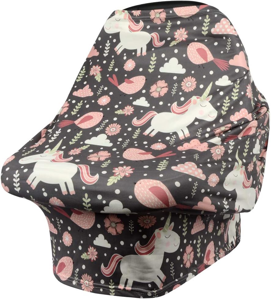 VIVOTE Nursing Cover for Breastfeeding Baby Carseat Cover Infant Nursing Scarf Privacy Protection Multi Use Baby Seat Cover for Shopping Cart, High Chair, Stroller, Stretchy, Breathable, Lightweight