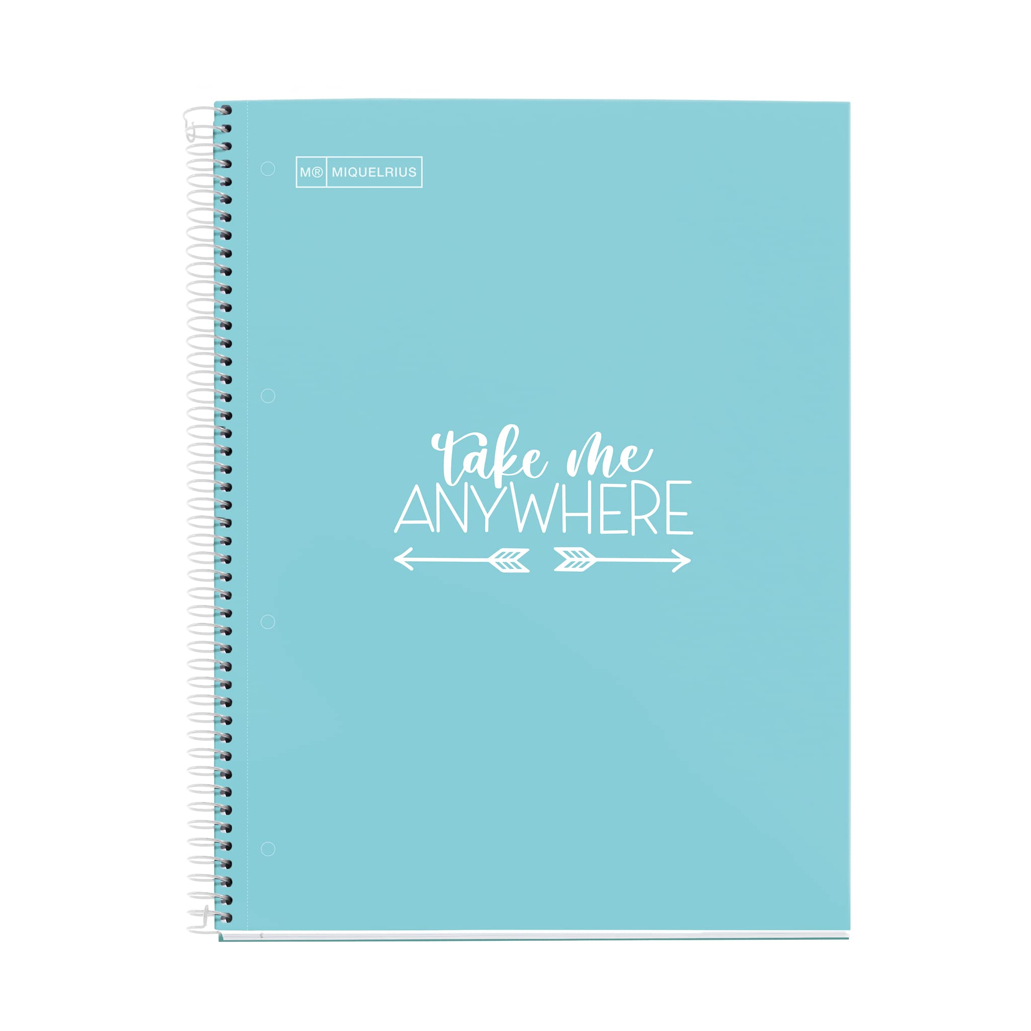 Miquelrius, Notebook Messages, 1 Colour Strip, 80 Sheets Horizontal Ruled, 90 g Paper, 4 Drills, Hard Cardboard Cover, Blue