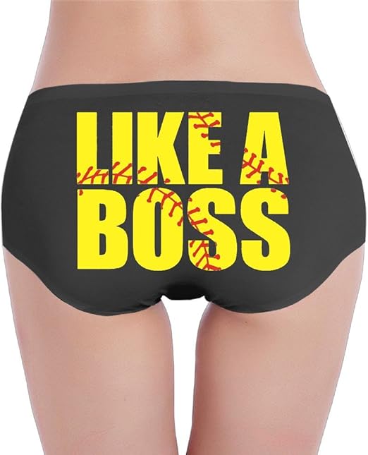 Softball Like A Boss Sports Thongs Panty for Women Black
