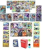 Pokemon Cards: GX, Mega, or EX Card Guaranteed, 5 Reverse Cards, 5 Rare or Holo Rare Cards, 40 Common/Uncommon Cards, Deck Box and Random Bonus - 51 Cards Total