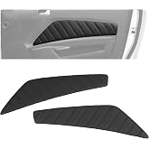 ALMULOO Pair Door Panel Insert Compatible with 2010-2014 Ford Mustang | Interior Door Panel Replacement Plastic(ABS+PVC) Textured Black Driver and Passenger Side