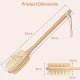 Alyvisun Wooden Back Scrubber with Long Handle Dual-Sided Bristles 41cm view 7