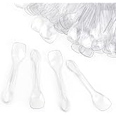 yuntop 100PCS Tasting Spoons Ice Cream Dessert Taster Spoons Plastic Mini Spoons Disposable Dessert Spoons for Miniature Dessert Cups, Sampling, Small Catering Supplies, Tasting Party (Clear)