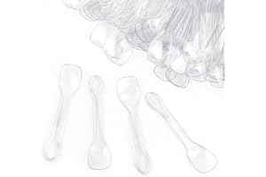 yuntop 100PCS Tasting Spoons Ice Cream Dessert Taster Spoons Plastic Mini Spoons Disposable Dessert Spoons for Miniature Dessert Cups, Sampling, Small Catering Supplies, Tasting Party (Clear)
