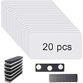20 pcs Sublimation Name Tags Blank Name Tag Magnetic Name Tags with Magnetic Backing Locker White Round Corners, 1.5 x 3 Inch Metallic Aluminium Name Badges for Personalized Office School Supplies