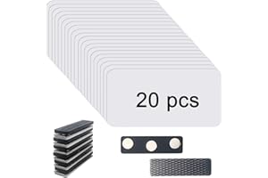 20 pcs Sublimation Name Tags Blank Name Tag Magnetic Name Tags with Magnetic Backing Locker White Round Corners, 1.5 x 3 Inch