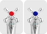 Trintion Chrome Basin Taps 1/4 Turn Lever Mixer Faucet Set Hot Cold 2pc Bathroom view 4