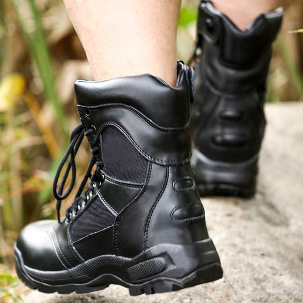 Alaeo Botas de Combate con Puntera de Acero Entrenamiento para la Patrulla  de la Selva para Hombres Táctica de Seguridad Botas Militares de la policía  para Caminar Botas Antideslizantes Calzado de trabajo