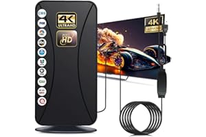 POTOTA ﻿2025 Upgraded Smart TV Antenna for Local Channels 1200+ Mile Range Indoor/Outdoor TV Antenna with 4K 1080p Support - with Coaxial Cable and Amplifier